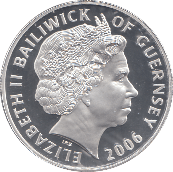 2006 SILVER PROOF FOR VALOUR FIVE POUNDS GUERNSEY - SILVER WORLD COINS - Cambridgeshire Coins