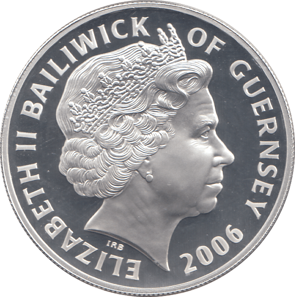 2006 SILVER PROOF FOR VALOUR FIVE POUNDS GUERNSEY - SILVER WORLD COINS - Cambridgeshire Coins