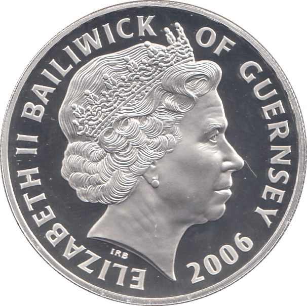 2006 SILVER PROOF FOR VALOUR FIVE POUNDS GUERNSEY - SILVER WORLD COINS - Cambridgeshire Coins