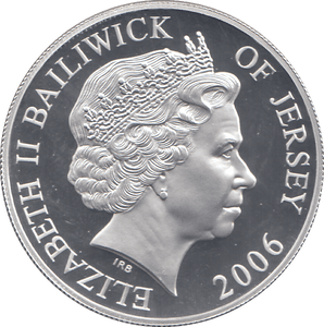 2006 SILVER PROOF FOR VALOUR FIVE POUNDS JERSEY - SILVER WORLD COINS - Cambridgeshire Coins