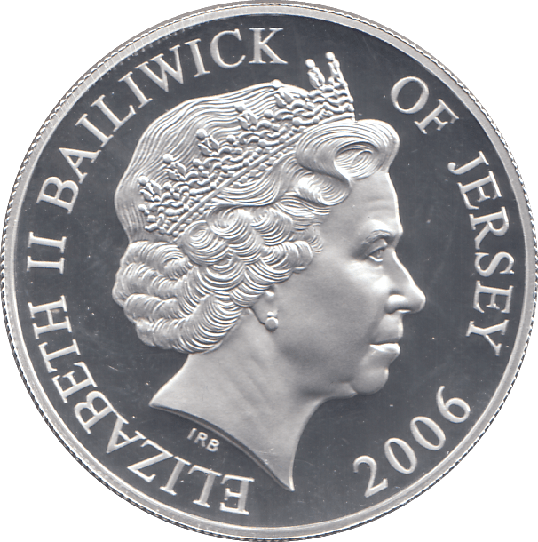 2006 SILVER PROOF FOR VALOUR FIVE POUNDS JERSEY - SILVER WORLD COINS - Cambridgeshire Coins