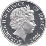2006 SILVER PROOF FOR VALOUR FIVE POUNDS JERSEY - SILVER WORLD COINS - Cambridgeshire Coins