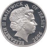 2006 SILVER PROOF FOR VALOUR FIVE POUNDS JERSEY - SILVER WORLD COINS - Cambridgeshire Coins