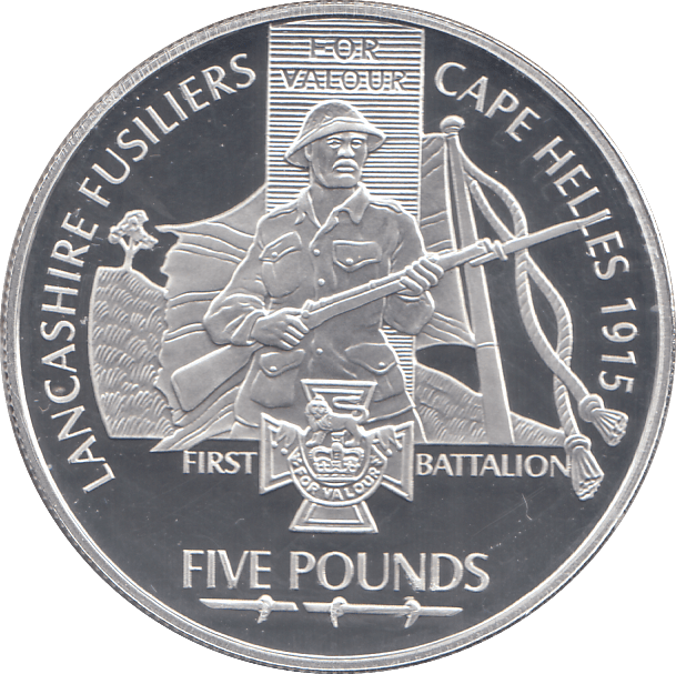 2006 SILVER PROOF FOR VALOUR FIVE POUNDS JERSEY - SILVER WORLD COINS - Cambridgeshire Coins