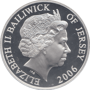 2006 SILVER PROOF FOR VALOUR FIVE POUNDS JERSEY - SILVER WORLD COINS - Cambridgeshire Coins