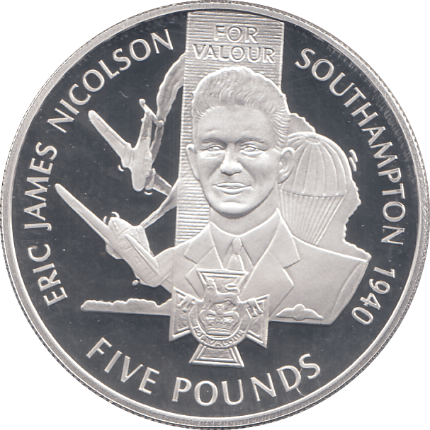 2006 SILVER PROOF FOR VALOUR FIVE POUNDS JERSEY - SILVER WORLD COINS - Cambridgeshire Coins
