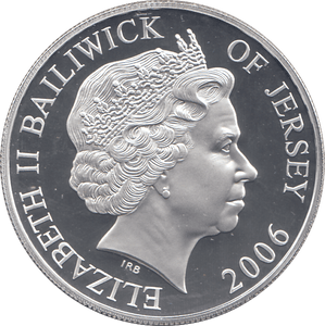 2006 SILVER PROOF FOR VALOUR FIVE POUNDS JERSEY - SILVER WORLD COINS - Cambridgeshire Coins