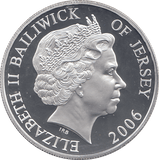 2006 SILVER PROOF FOR VALOUR FIVE POUNDS JERSEY - SILVER WORLD COINS - Cambridgeshire Coins