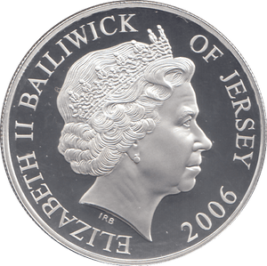 2006 SILVER PROOF FOR VALOUR FIVE POUNDS JERSEY - SILVER WORLD COINS - Cambridgeshire Coins