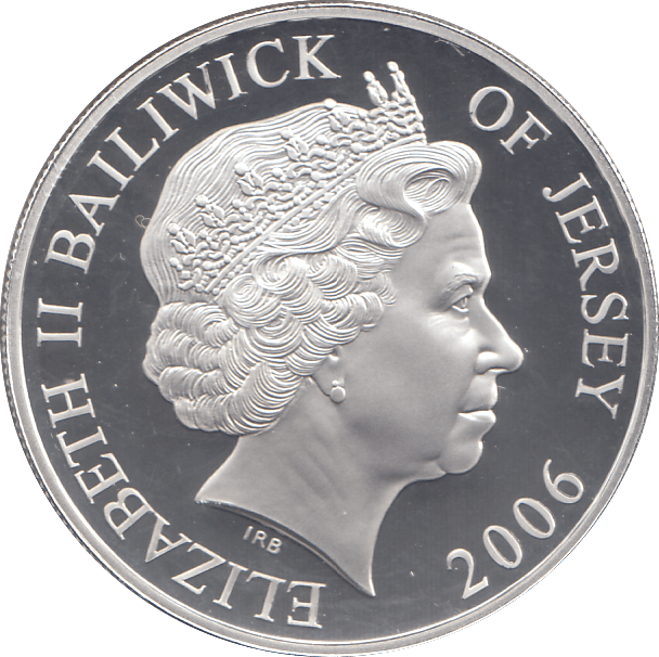 2006 SILVER PROOF FOR VALOUR FIVE POUNDS JERSEY - SILVER WORLD COINS - Cambridgeshire Coins