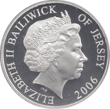 2006 SILVER PROOF FOR VALOUR FIVE POUNDS JERSEY - SILVER WORLD COINS - Cambridgeshire Coins
