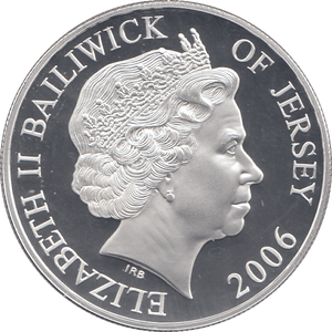 2006 SILVER PROOF FOR VALOUR FIVE POUNDS JERSEY - SILVER WORLD COINS - Cambridgeshire Coins