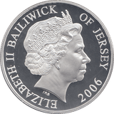 2006 SILVER PROOF FOR VALOUR FIVE POUNDS JERSEY - SILVER WORLD COINS - Cambridgeshire Coins