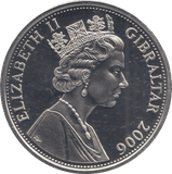 2006 SILVER PROOF ONE CROWN GIBRALTAR - SILVER WORLD COINS - Cambridgeshire Coins
