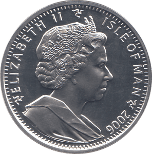 2006 SILVER PROOF ONE CROWN ISLE OF MAN 80 YRS QUEEN - SILVER WORLD COINS - Cambridgeshire Coins