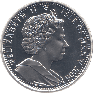 2006 SILVER PROOF ONE CROWN ISLE OF MAN 80 YRS QUEEN - SILVER WORLD COINS - Cambridgeshire Coins
