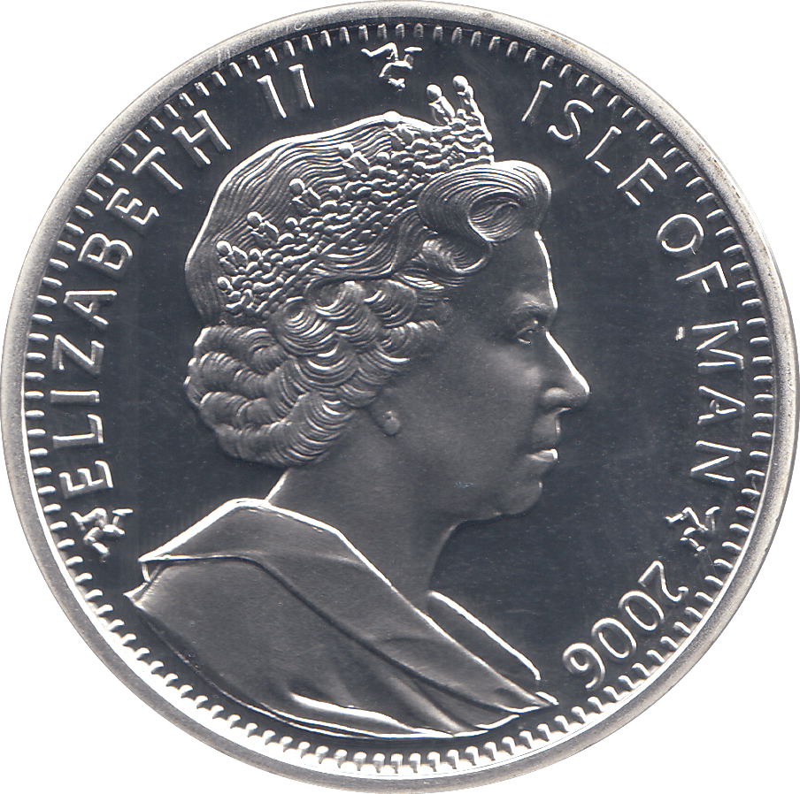 2006 SILVER PROOF ONE CROWN ISLE OF MAN 80 YRS QUEEN - SILVER WORLD COINS - Cambridgeshire Coins
