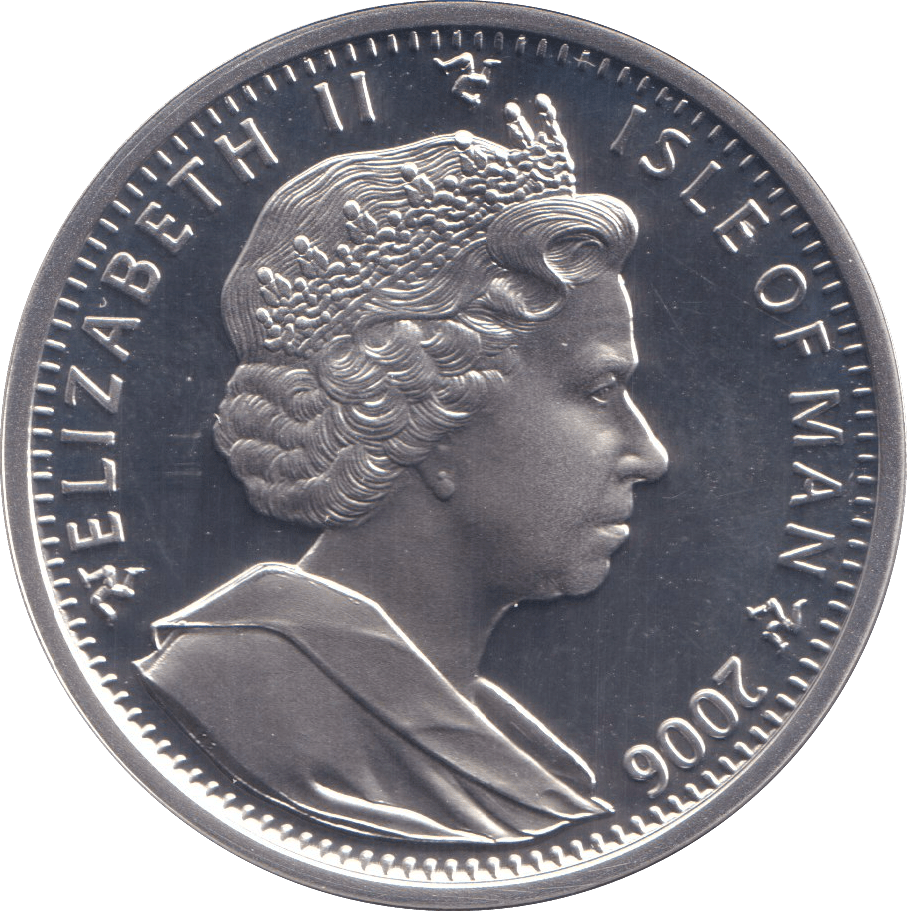 2006 SILVER PROOF ONE CROWN ISLE OF MAN - SILVER WORLD COINS - Cambridgeshire Coins