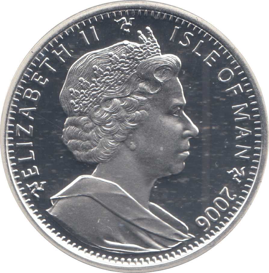 2006 SILVER PROOF ONE CROWN ISLE OF MAN - SILVER WORLD COINS - Cambridgeshire Coins
