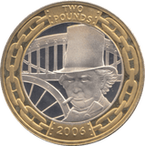2006 SILVER PROOF TWO POUNDS BRUNEL PORTRAIT - SILVER WORLD COINS - Cambridgeshire Coins