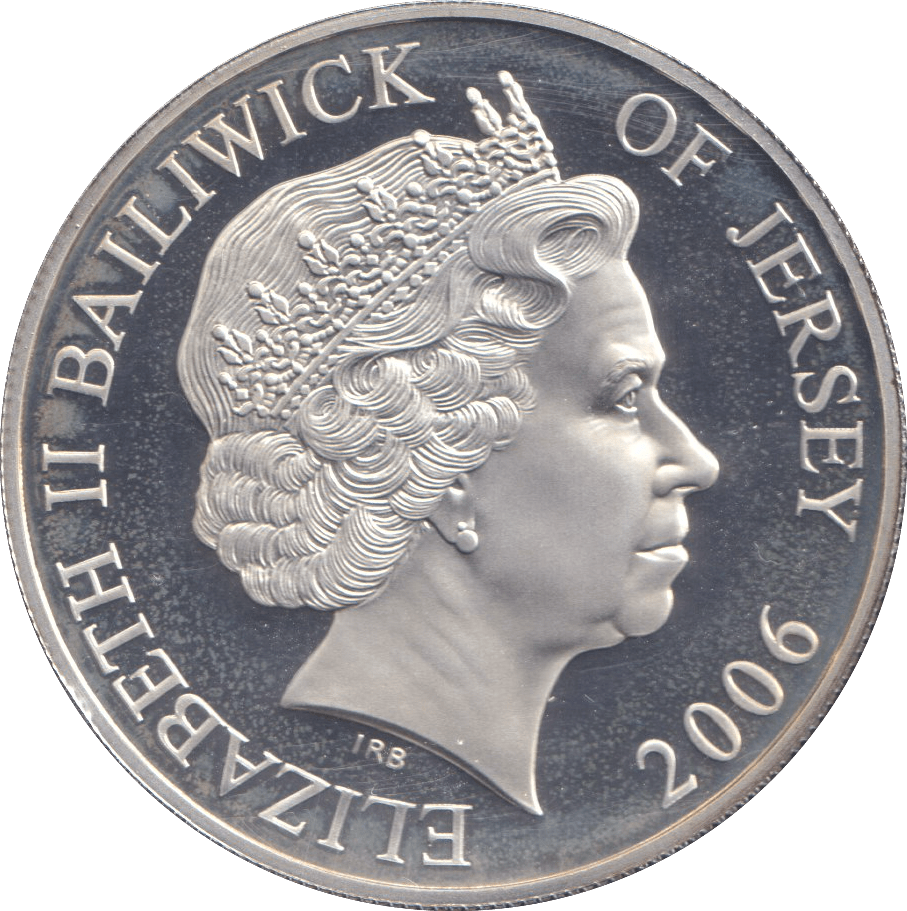 2006 SILVER PROOF WINSTON CHURCHILL FIVE POUNDS BAILIWICK OF JERSEY - SILVER WORLD COINS - Cambridgeshire Coins