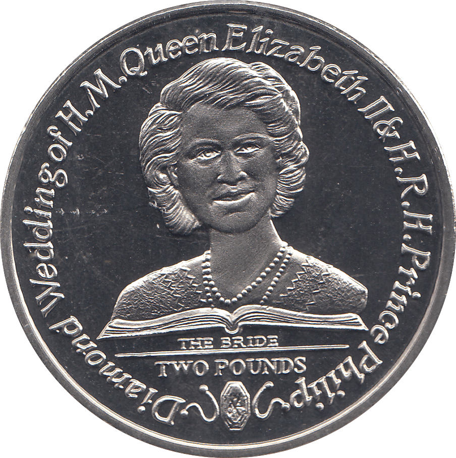 2007 2 POUND QUEEN ELIZABETH II & PRINCE PHILIP DIAMOND WEDDING COMMEMORATIVE COIN ( BU ) - WORLD COINS - Cambridgeshire Coins