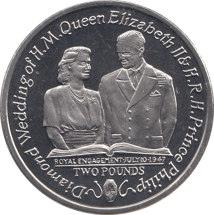 2007 2 POUND QUEEN ELIZABETH II & PRINCE PHILIP DIAMOND WEDDING COMMEMORATIVE COIN ( BU ) - WORLD COINS - Cambridgeshire Coins