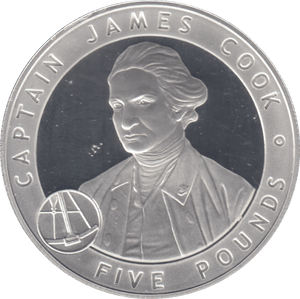 2007 £5 CAPTAIN JAMES COOK SILVER PROOF - WORLD COINS - Cambridgeshire Coins