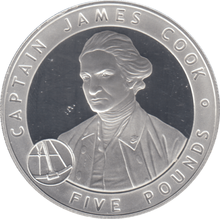 2007 £5 CAPTAIN JAMES COOK SILVER PROOF - WORLD COINS - Cambridgeshire Coins