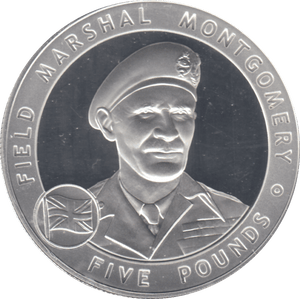 2007 £5 FIELD MARSHAL MONTGOMERY SILVER PROOF - WORLD COINS - Cambridgeshire Coins