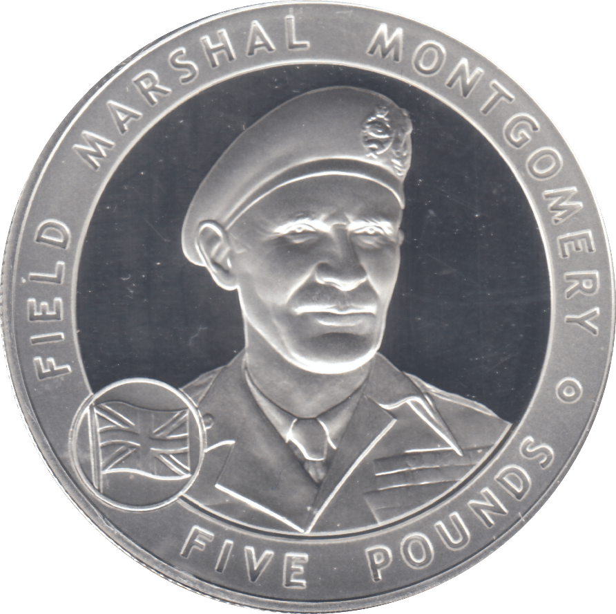 2007 £5 FIELD MARSHAL MONTGOMERY SILVER PROOF - WORLD COINS - Cambridgeshire Coins