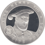 2007 £5 KING HENRY VIII SILVER PROOF - WORLD COINS - Cambridgeshire Coins