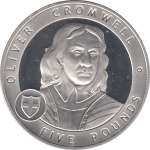 2007 £5 OLIVER CROMWELL SILVER PROOF - WORLD COINS - Cambridgeshire Coins