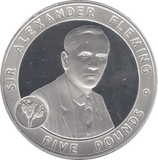 2007 £5 SIR ALEXANDER FLEMING SILVER PROOF - WORLD COINS - Cambridgeshire Coins