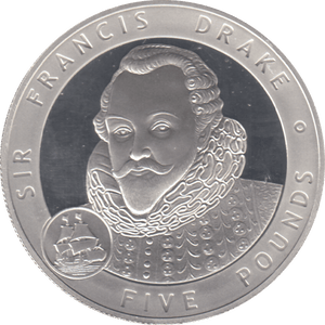 2007 £5 SIR FRANCIS DRAKE SILVER PROOF - WORLD COINS - Cambridgeshire Coins
