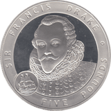 2007 £5 SIR FRANCIS DRAKE SILVER PROOF - WORLD COINS - Cambridgeshire Coins