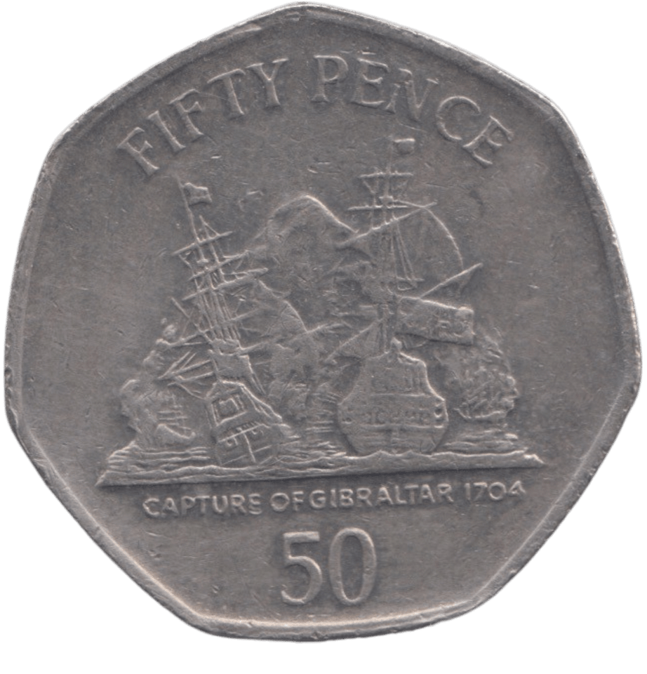 2007 50 PENCE CAPTURE OF GIBRALTAR 1704 - 50P CIRCULATED - Cambridgeshire Coins