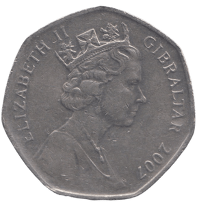 2007 50 PENCE CAPTURE OF GIBRALTAR 1704 - 50P CIRCULATED - Cambridgeshire Coins