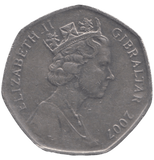 2007 50 PENCE CAPTURE OF GIBRALTAR 1704 - 50P CIRCULATED - Cambridgeshire Coins