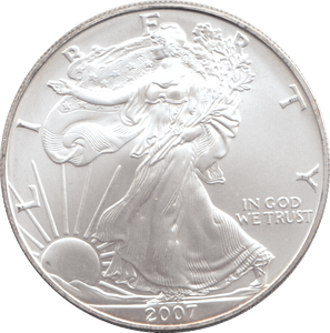 2007 AMERICAN EAGLE SILVER DOLLAR 1 OZ FINE SILVER - WORLD COINS - Cambridgeshire Coins