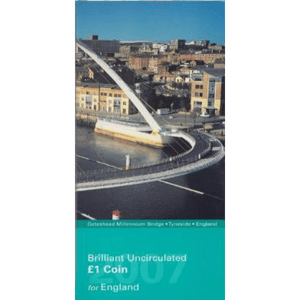 2007 BRILLIANT UNCIRCULATED £1 COIN PRESENTATION PACK GATESHEAD MILLENNIUM BRIDGE ENGLAND 2007 - £1 BU PACK - Cambridgeshire Coins