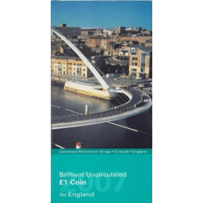 2007 BRILLIANT UNCIRCULATED £1 COIN PRESENTATION PACK GATESHEAD MILLENNIUM BRIDGE ENGLAND 2007 - £1 BU PACK - Cambridgeshire Coins