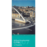 2007 BRILLIANT UNCIRCULATED £1 COIN PRESENTATION PACK GATESHEAD MILLENNIUM BRIDGE ENGLAND 2007 - £1 BU PACK - Cambridgeshire Coins