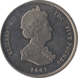 2007 BRILLIANT UNCIRCULATED ELIZABETH PHILIP WEDDING ANNIVERSARY 5 POUNDS TRISTAN DA CUNHA - WORLD COINS - Cambridgeshire Coins