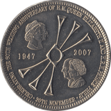 2007 BRILLIANT UNCIRCULATED ELIZABETH PHILIP WEDDING ANNIVERSARY 5 POUNDS TRISTAN DA CUNHA - WORLD COINS - Cambridgeshire Coins