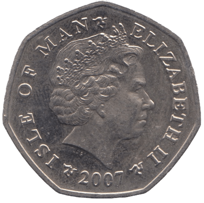 2007 BRILLIANT UNCIRCULATED TT FIFTY PENCE ISLE OF MAN - WORLD COINS - Cambridgeshire Coins