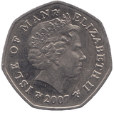 2007 BRILLIANT UNCIRCULATED TT FIFTY PENCE ISLE OF MAN - WORLD COINS - Cambridgeshire Coins