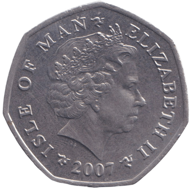 2007 CHRISTMAS 50P THREE FRENCH HENS ISLE OF MAN ( UNC ) - 50P REGIONAL ISSUES - Cambridgeshire Coins