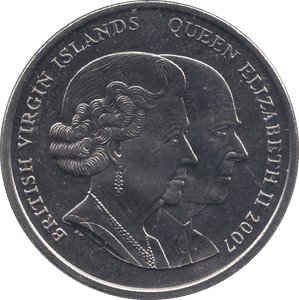 2007 ELIZABETH AND PHILIP $1 BRITISH VIRGIN ISLANDS F271 - WORLD COINS - Cambridgeshire Coins