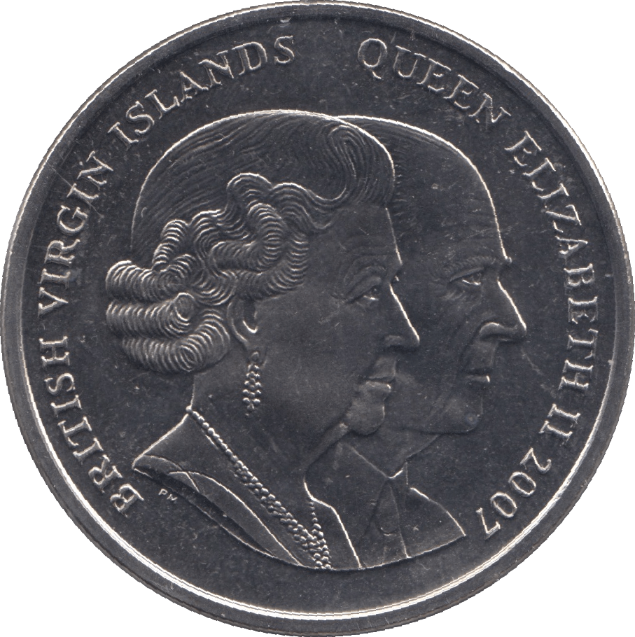 2007 ELIZABETH AND PHILIP $1 BRITISH VIRGIN ISLANDS F271 - WORLD COINS - Cambridgeshire Coins
